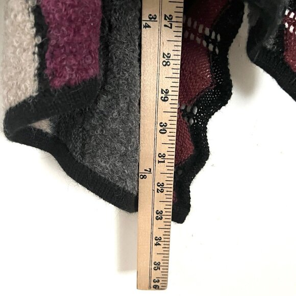 Johnny Was OS Riley Alpaca Cape V-Neck Front Flowy Multicolor Knit Soft Blend - Picture 9 of 11